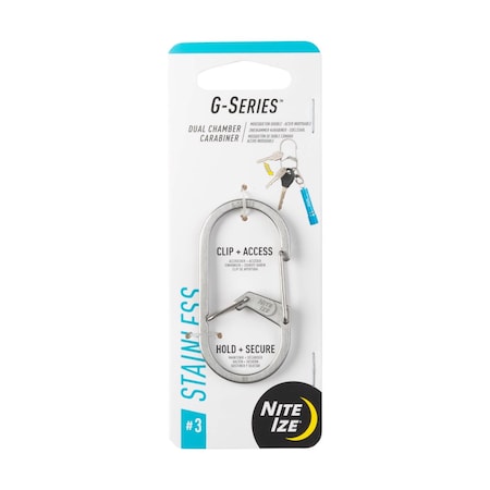 Nite Ize G-Series Stainless Steel Silver Dual Chamber Carabiner GS3-11-R6